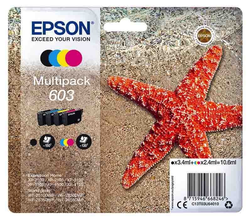 Cartouche D'encre Multipack Epson T603 Etoile De Mer 4 Couleurs Bon état -  reconditionné disponible sur Electro Depot